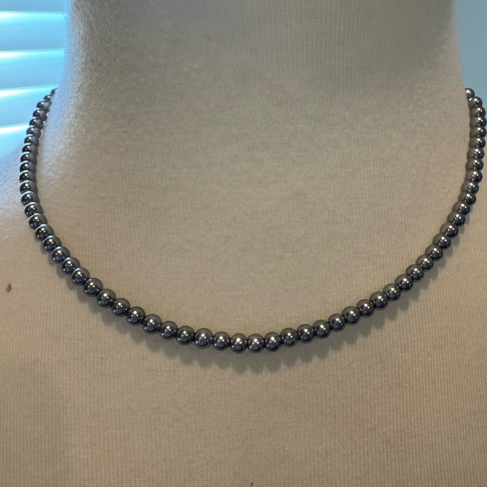 Kissaka Gray Simulated Pearl Necklace